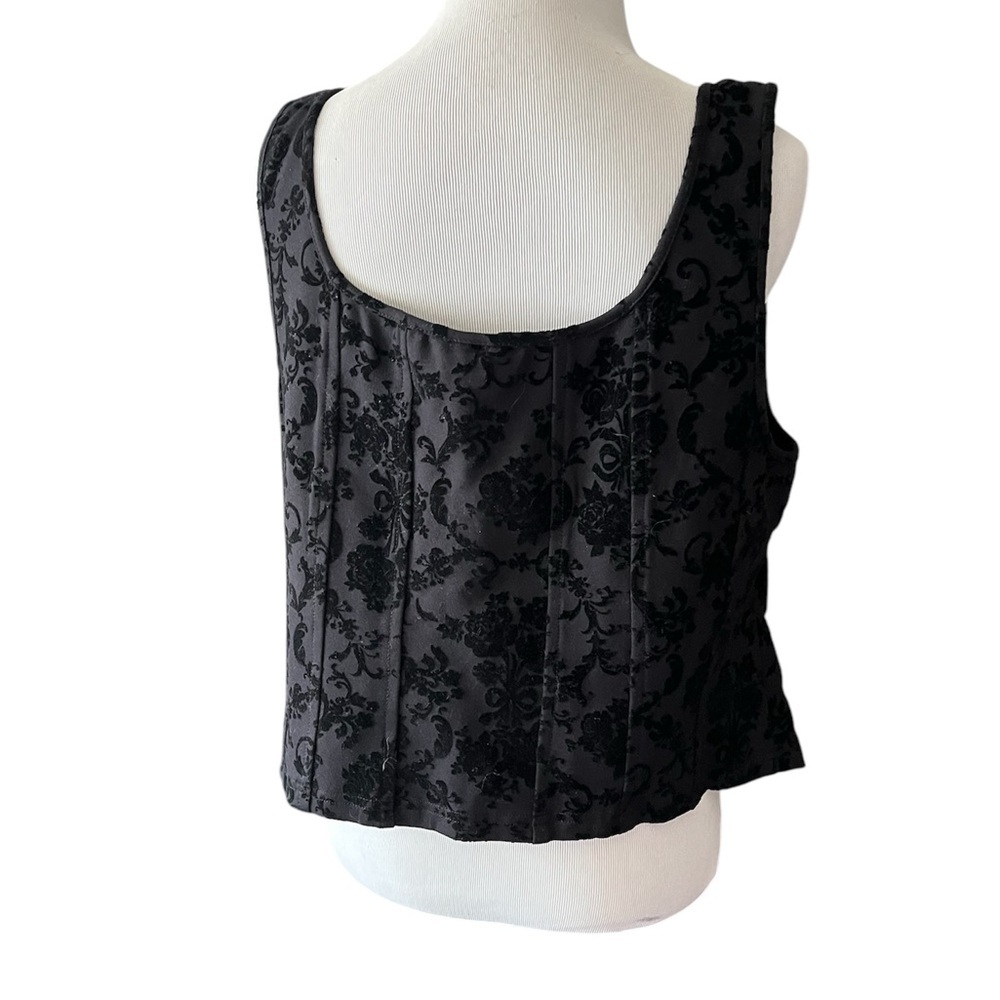 Torrid Flocked Ponte Scoop Neck Hook And Eye Corset SZ 1 - Picture 6 of 9